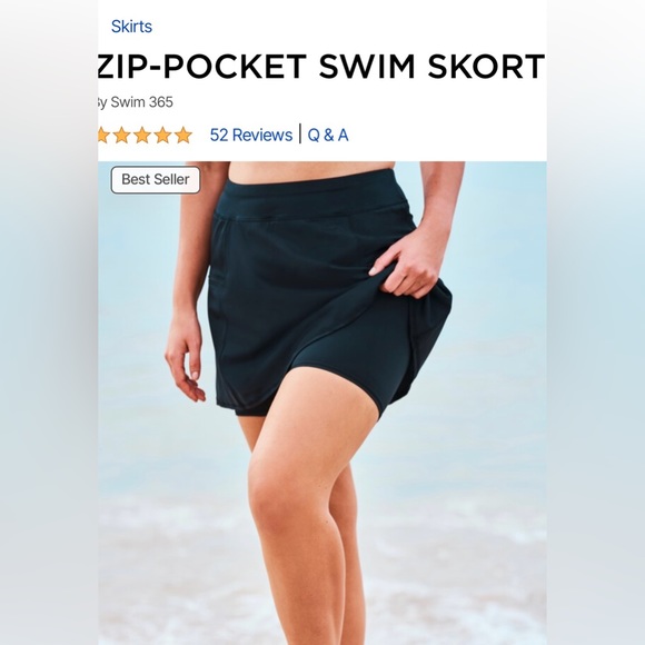 Swim for All Women’s Swim skort with zipper pockets black size 20 - Picture 1 of 11